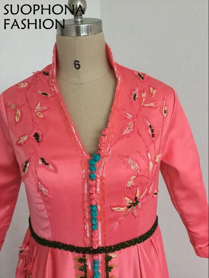 Vestido de festa V образным вырезом с длинным рукавом вечернее платье 2019 вышивка длинный