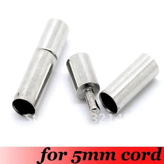 Free Ship! Bayonet Clasps For 5mm Leather Cord Clasps Platinum Dull Silver Plated Tone Metal Jewelry Findings Accessories