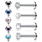 1 шт. набор стальных зубцов Циркон Спиральные серьги гвоздик Кристалл Хрящ Пирсинг для пупка серьги Лабрет Монро кольцо пирсинг для губ ювелирные изделия 16 г