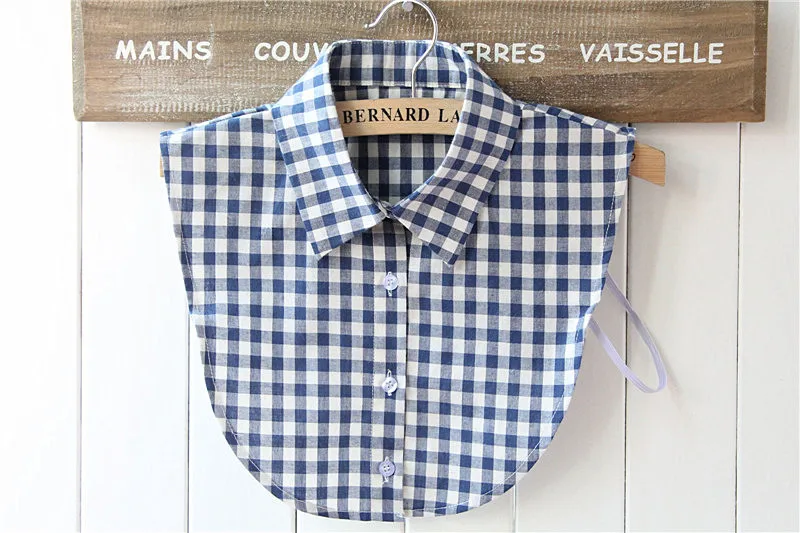 Женская блузка с маленьким отворотом складной топ синего и белого цветов ложным