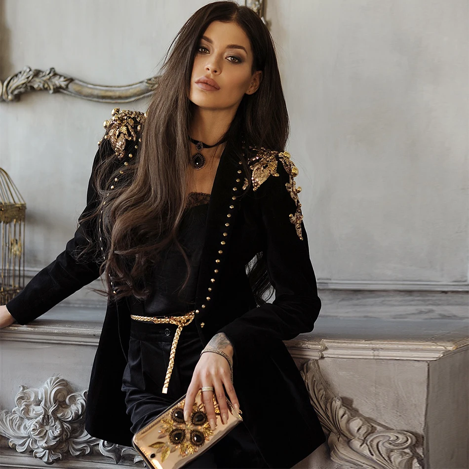 Женское вечернее пальто с длинным рукавом элегантное черное V образным вырезом и