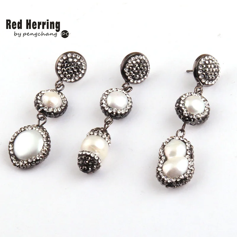 Бесплатная доставка модные серьги ручной работы с пресноводным жемчугом|earrings