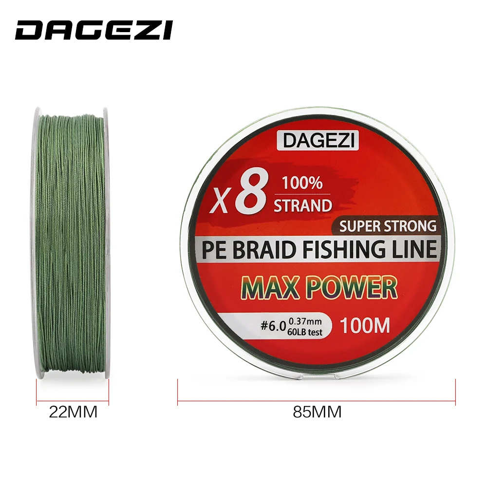 Леска рыболовная плетеная из ПЭ 8 нитей 10 80 фунтов 100 м 6 цветов|fishing line|braided fishing