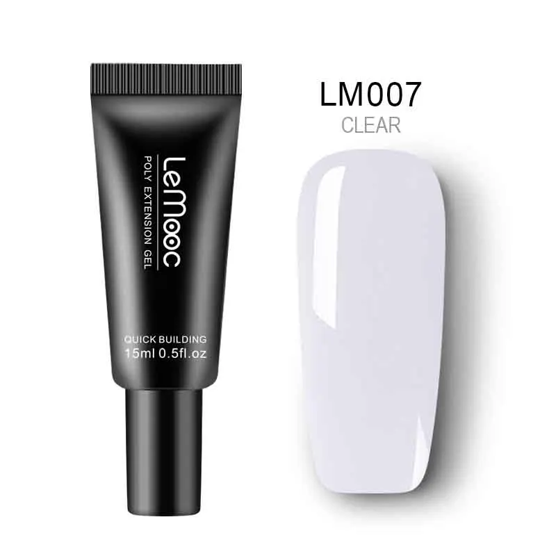 15ml poly UV gel 7 LEMOOC, 20 мл, УФ гель для ногтей, жидкость для выскальзывания, полистроительный раствор, безболезненный акриловый инструмент для наращивания ногтей, Маникюрный Инструмент - Цвет: 15ml poly UV gel 7
