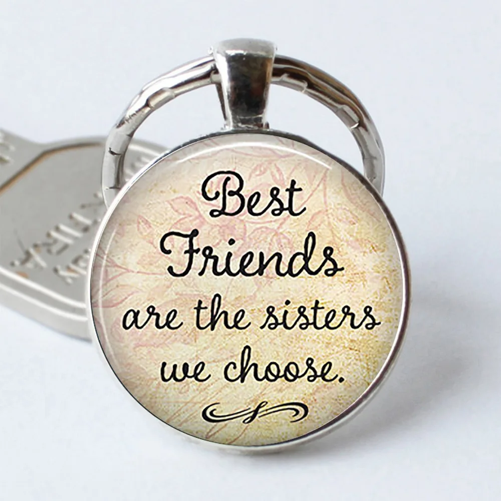 

Wholesale Best friends Crystal Dome Keyring friendship Key chain Jewelry gifts