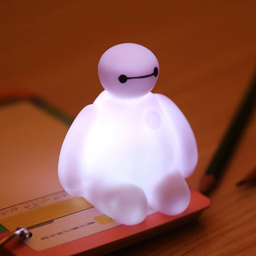 Небольшой светодиодный Baymax ночной Светильник Красочные светильник