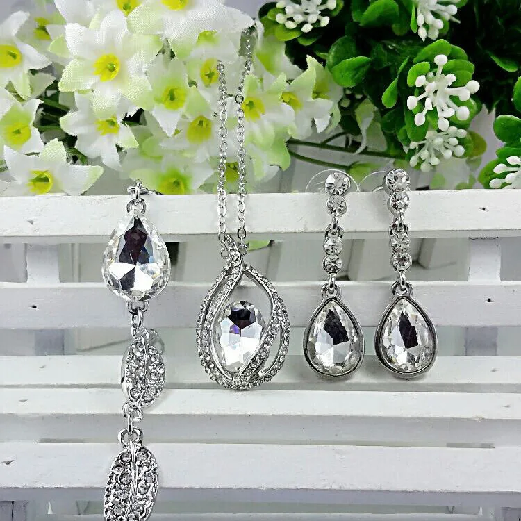 Модное ожерелье с подвеской кристаллами браслет браслеты в виде капли воды