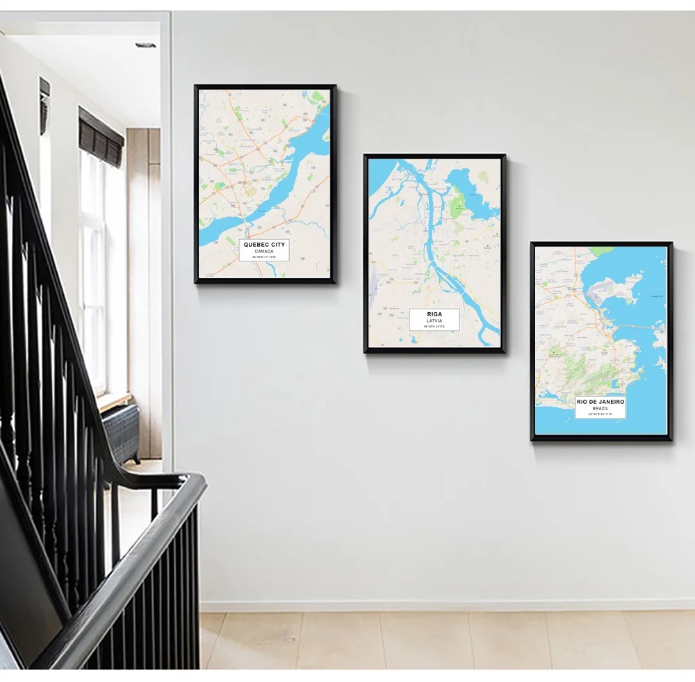 QUEBEC CITY Riga Rio de Janeiro Poster Canvas Art Prints Painting Wall Picture for Children Living Room Decor | Дом и сад