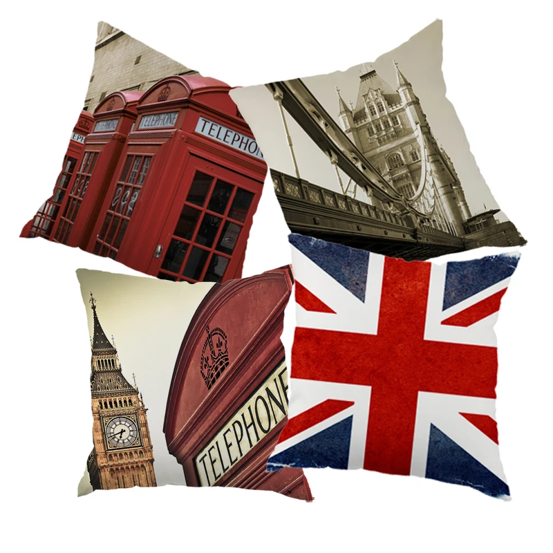 

Домашний Декоративный чехол-подушка в британском стиле, Винтажный чехол из хлопка и льна, милый квадратный чехол-подушка