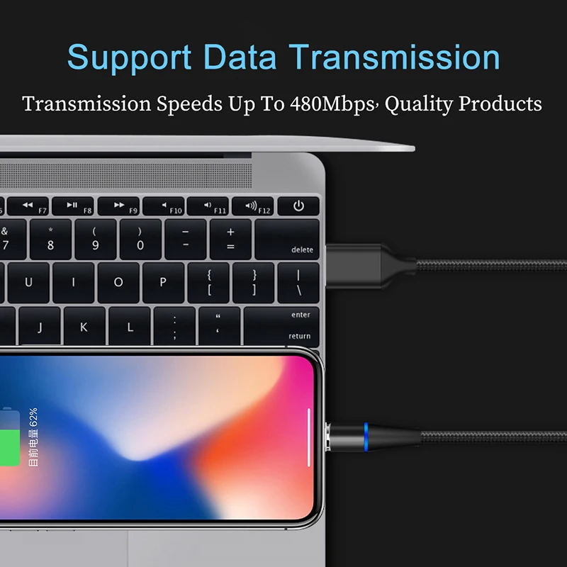 Магнитный кабель Micro USB Тип C адаптер зарядное устройство Быстрая зарядка для iPhone X