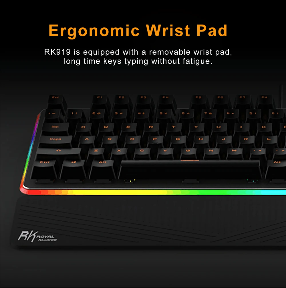 Механическая игровая клавиатура Royal Kludge RK919 с 108 клавишами проводная USB NKRO RGB