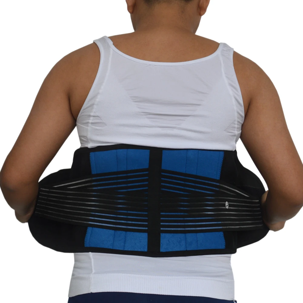 

Durable Steel Waist Support Brace Belt Lumbar Lower Waist Double Adjustable Back Belt Pain Relief Gym Sports Support Black Men