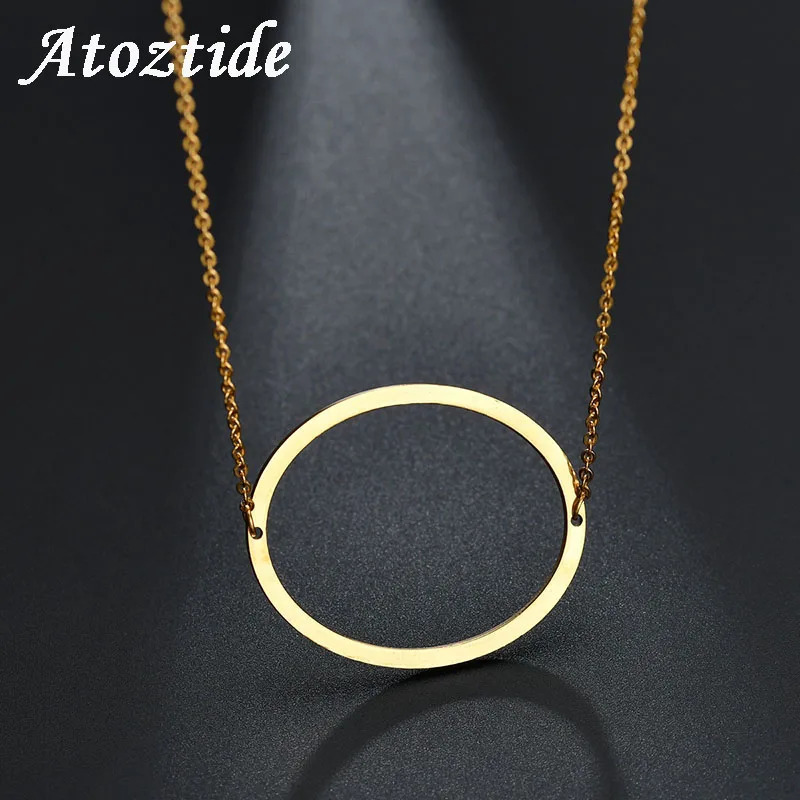 

Atoztide Personalize O Initial Letter Necklace Engraved Words Gold Chain Alphabet Capital Name Necklace For Girlfriend