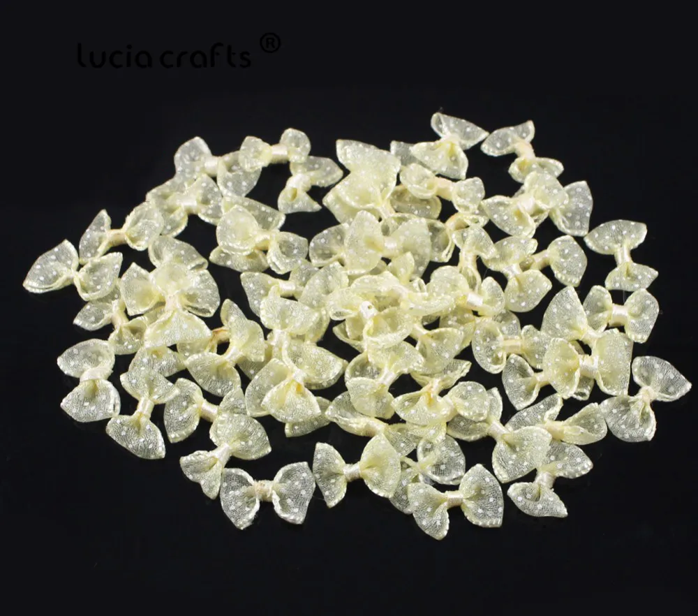 Lucia crafts, 2,5 см, 12 шт./24 шт., банты из органзы в горошек, для девочек, бутик, мини бант для волос, головной убор, сделай сам, одежда для рукоделия, B0810