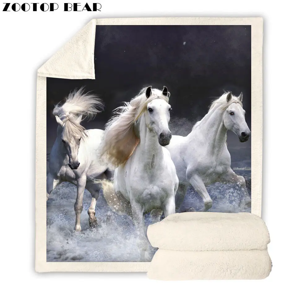 

2019 Cool horse 3D Print Throw Blanket Adult Animal Fashion Soft Casual Picnic Brand Office Travel Kids Drop Ship Quilts Bedding