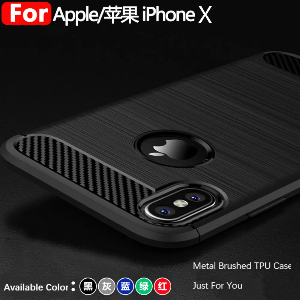 Мягкий чехол для iPhone X Роскошные ТПУ щеткой резиновый телефона Apple телефон 10