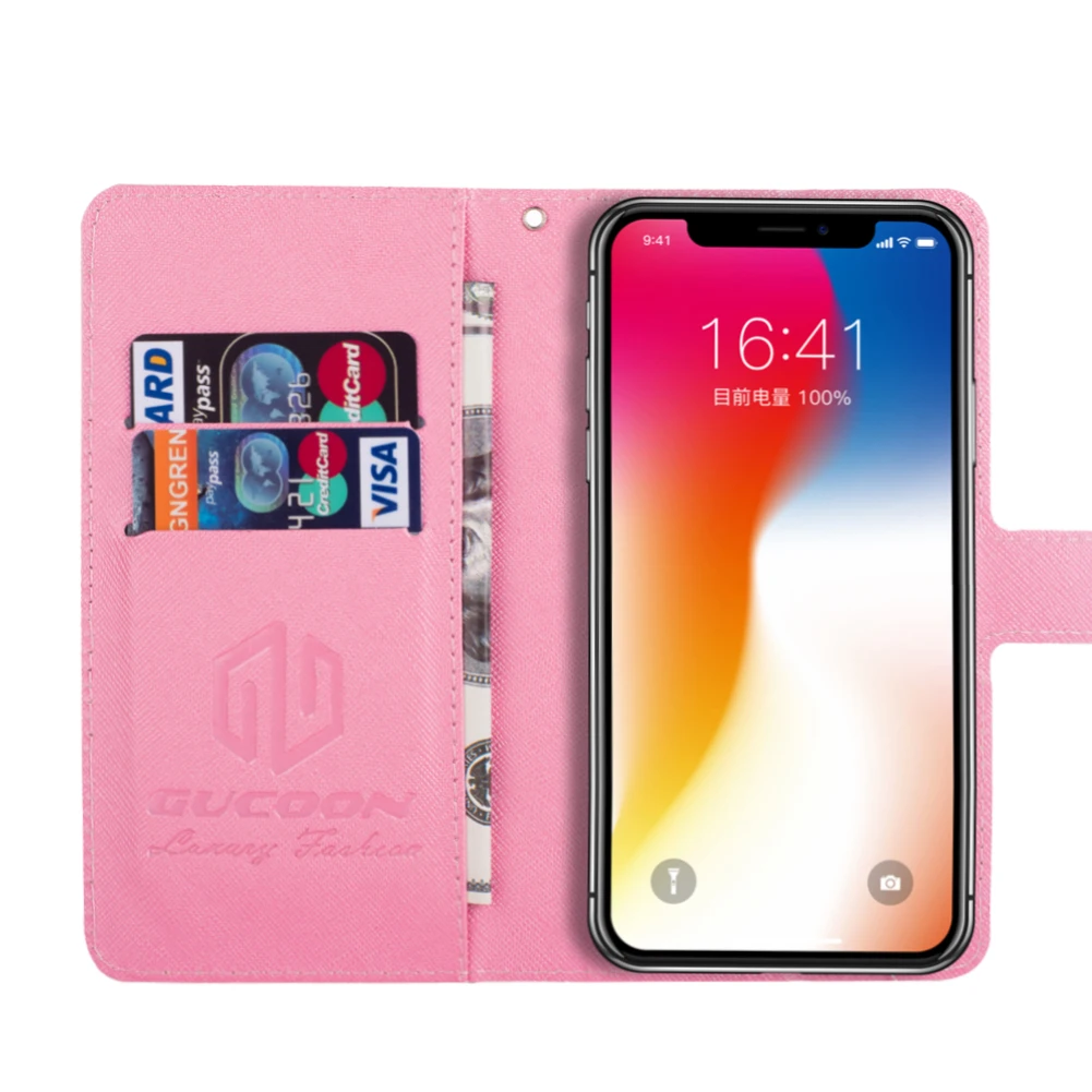 Чехол-Кошелек GUCOON с мультипликационным принтом для Wiko View 3 Lite Y60 Y80 Y70 Y50 Jerry4 Sunny4, Модный чехол из искусственной кожи, чехол для телефона