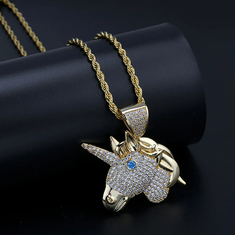 В стиле хип-хоп Полный AAA CZ Циркон с твердым покрытием Bling лед из ювелирных изделий
