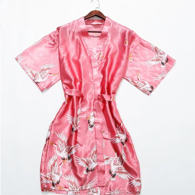 

Hot Sale Rayon Wedding Bride Bridal Robe Dressing Grown Women Bridesmaid Nightdress Summer Kimono Bathrobe Sleepwear One Size