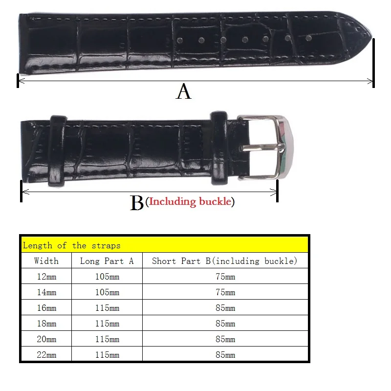 Wholesale 10pcs a lot 12 14 16 18 20 22mm Black/Brown/Red/Purple Faux Leather watchband Watch Strap Wristwatch Bands Buckle belt