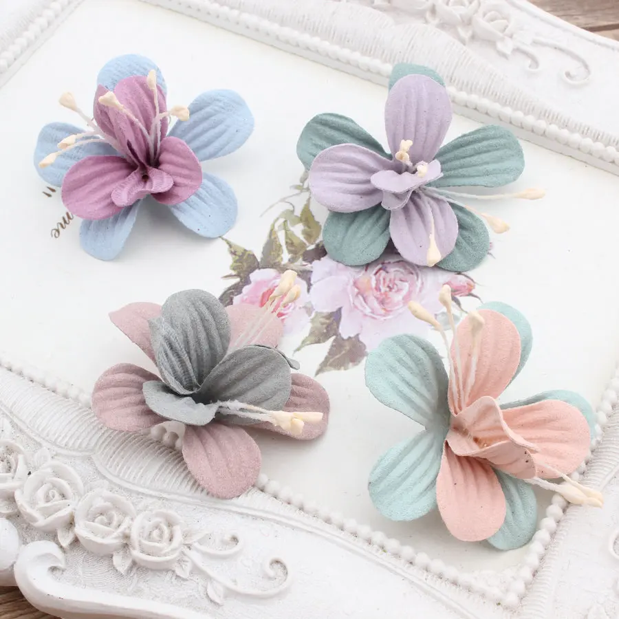 Новый дизайн 50 шт./лот красочные замшевые Мультяшные лилии в форме цветов ручной