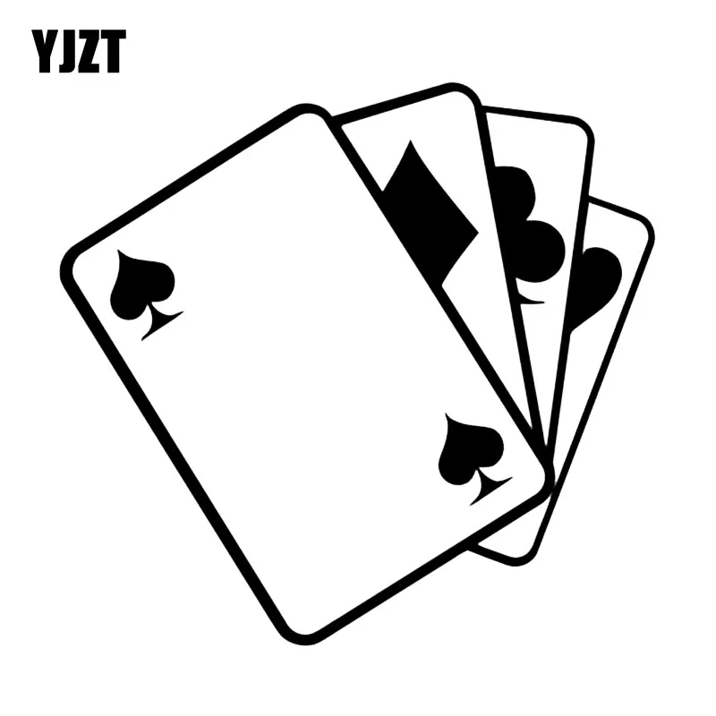 

YJZT, 13*12,3 см, прекрасная игра, графическая наклейка для автомобиля, Виниловая наклейка для покера, высококачественное украшение