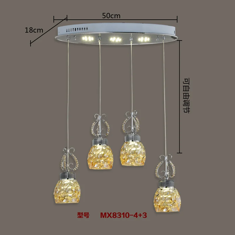 led restaurant dining chandeliers living room bedroom four hanging lines creative personality American luxury bar lighting lamps | Лампы и