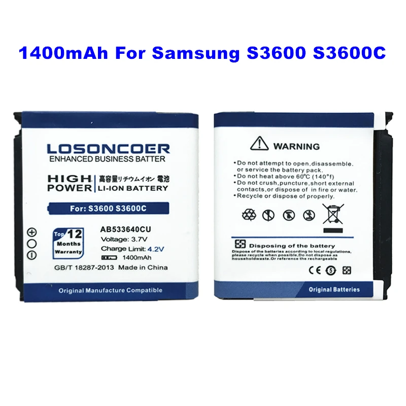 1400 мАч AB533640CC AB533640CU батарея для samsung S3600 S3600C SGH F330 F338 F490 J630 J638 G400 G600|battery for samsung|battery