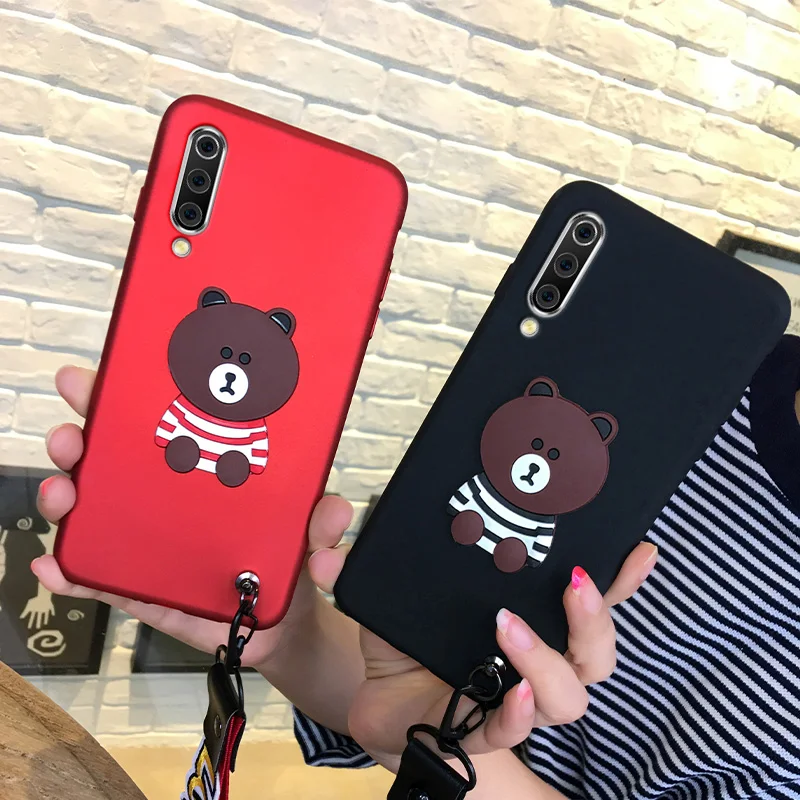 Чехол для Xiaomi Mi 9 Мягкий Силиконовый противоударный чехол с объемным рисунком
