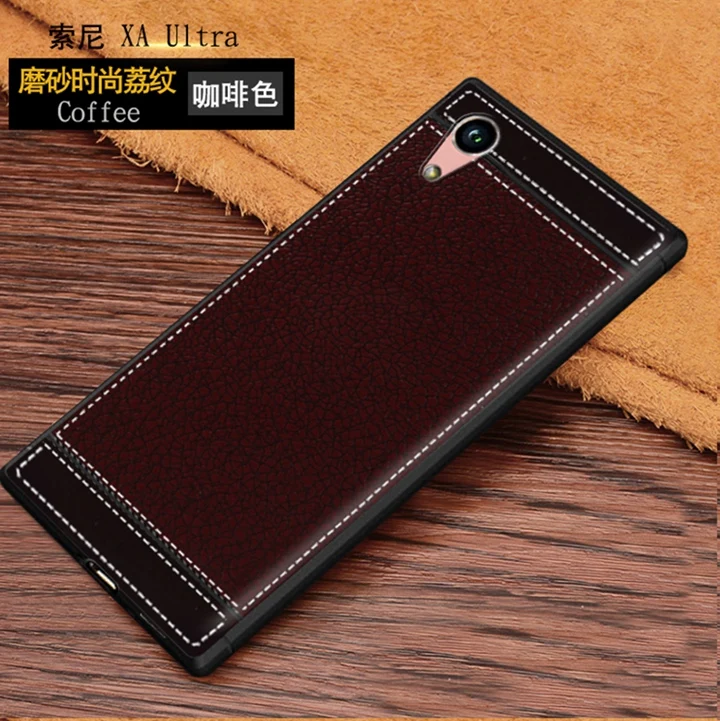 Чехол для Xperia XA Ultra Funda кожаная текстура мягкий силиконовый чехол Coque Sony F3211 F3212 F3215