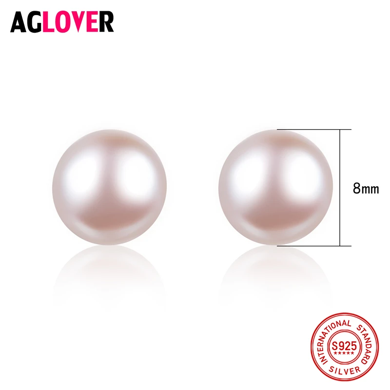 Женские серьги гвоздики из серебра 925 пробы с пресноводным жемчугом|stud earrings|earrings