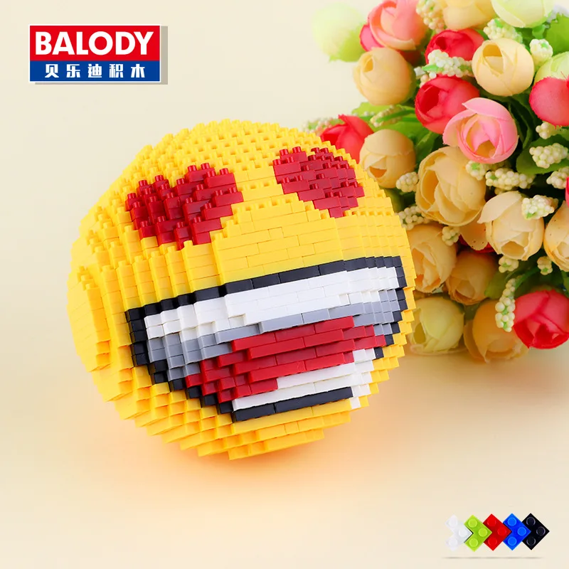 3 no box BALODY микро размер строительные блоки игрушечный конструктор игрушки, образовательная разведка, улыбающееся лицо игрушки - Цвет: 3 no box