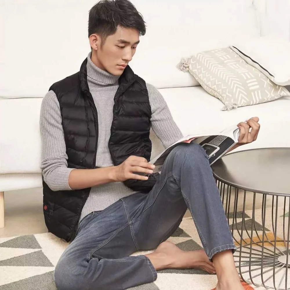 2018 Xiaomi Cottonsmith Графен быстрый нагрев вниз жилет 99% гусиный пух 4 уровня нагрева