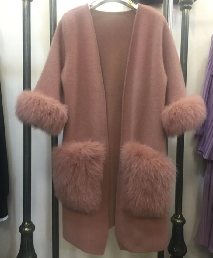Кардиган женский из натурального норкового кашемира 4 вида цветов S/M/L |