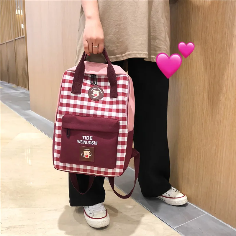 2019 new Korean version of the style plaid bag fashion High Quality Large Capacity letter printing portable shoulder dual-use b | Багаж и