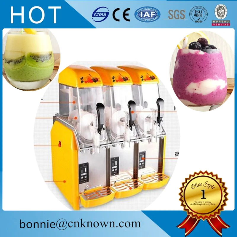 

Commercial independent control for each tanks Slush maker Snow melting making machine withThree Tanks Ice Slusher