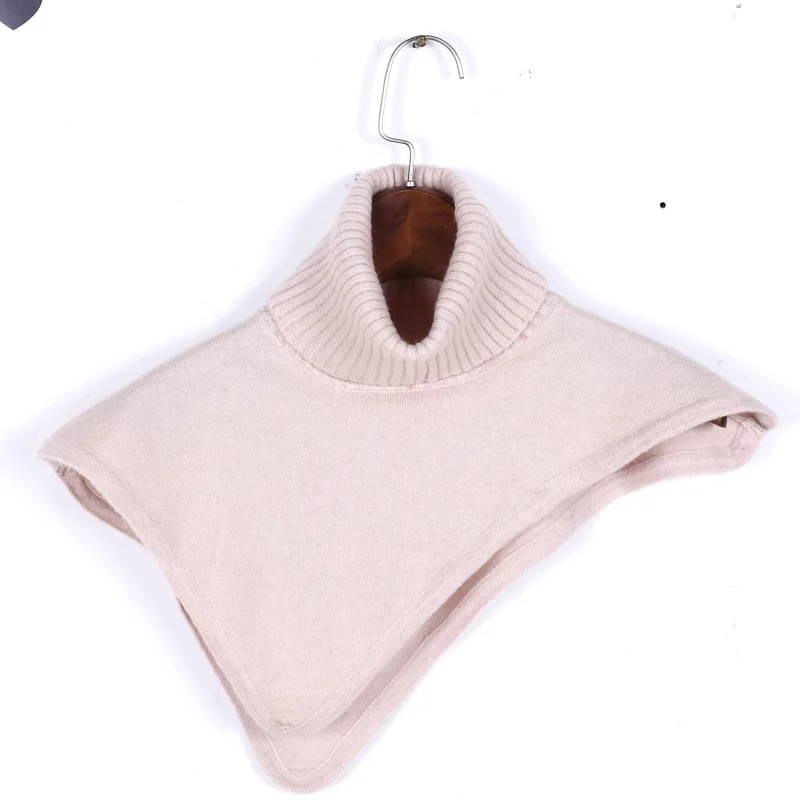 Women Autumn Winter Turtleneck Cashmere Blend Pullover Knitted Cape Ring Scarves Solid Color Warm All-Match Bufandas Stock Clear | Женская