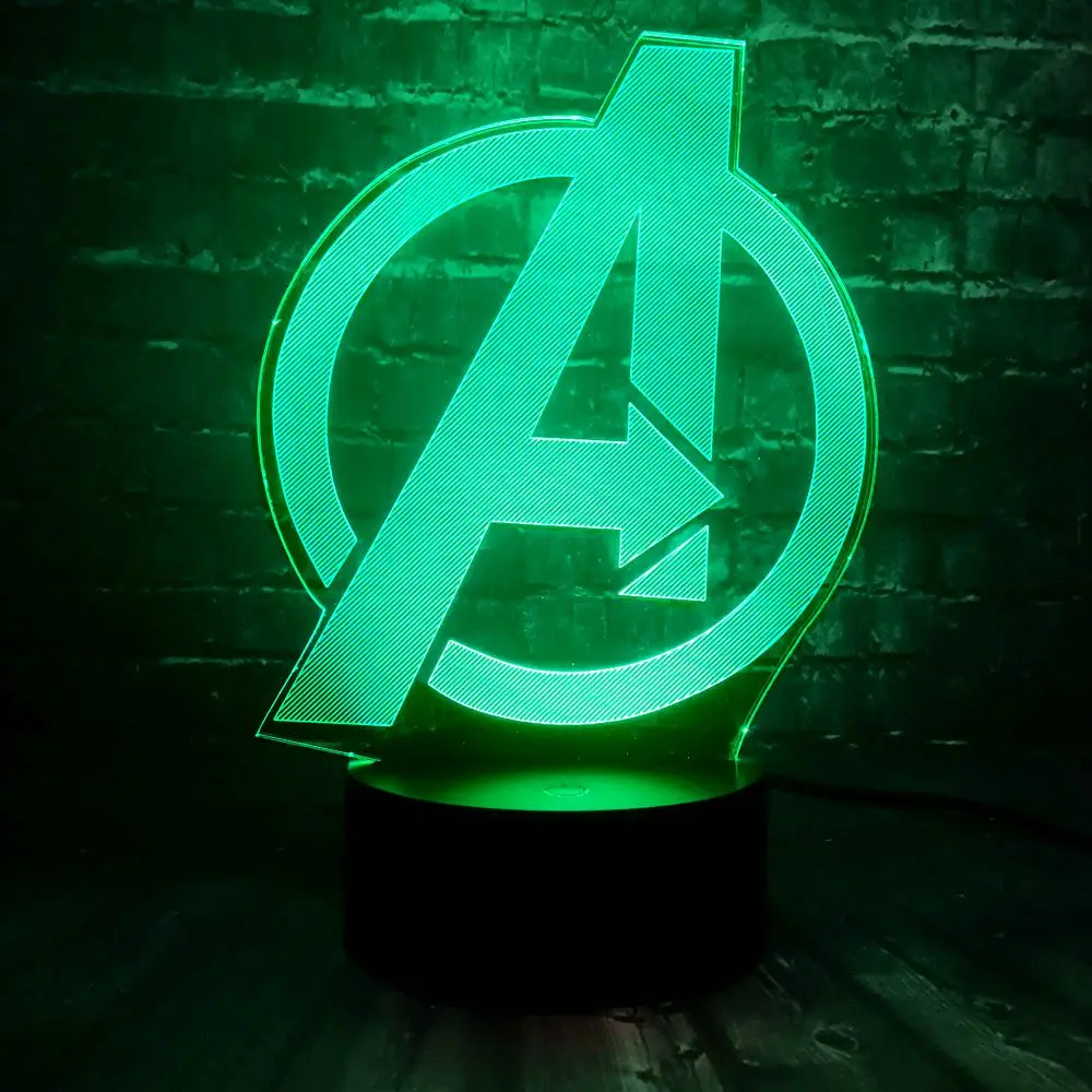 Креативный Marvel 7 видов цветов USB Батарея заряд энергии супер герой реквизит Капитан Америка щит светодиодный декор комнаты Настроение Ночной светильник детский подарок