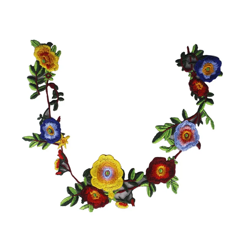 10 шт красочные цветочные венки аппликация нашивки кружева тканевые с вышивкой