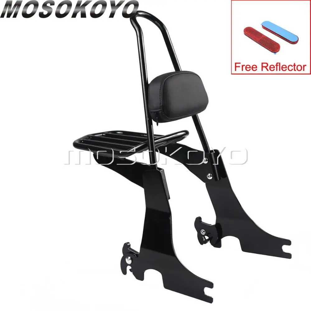 Black Съемная багажная стойка для багажа Sissy, пассажирская спинка, Накладка для Harley Sportster 883 1200 XL на заказ Sport XL883R 94-03 - Цвет: Black