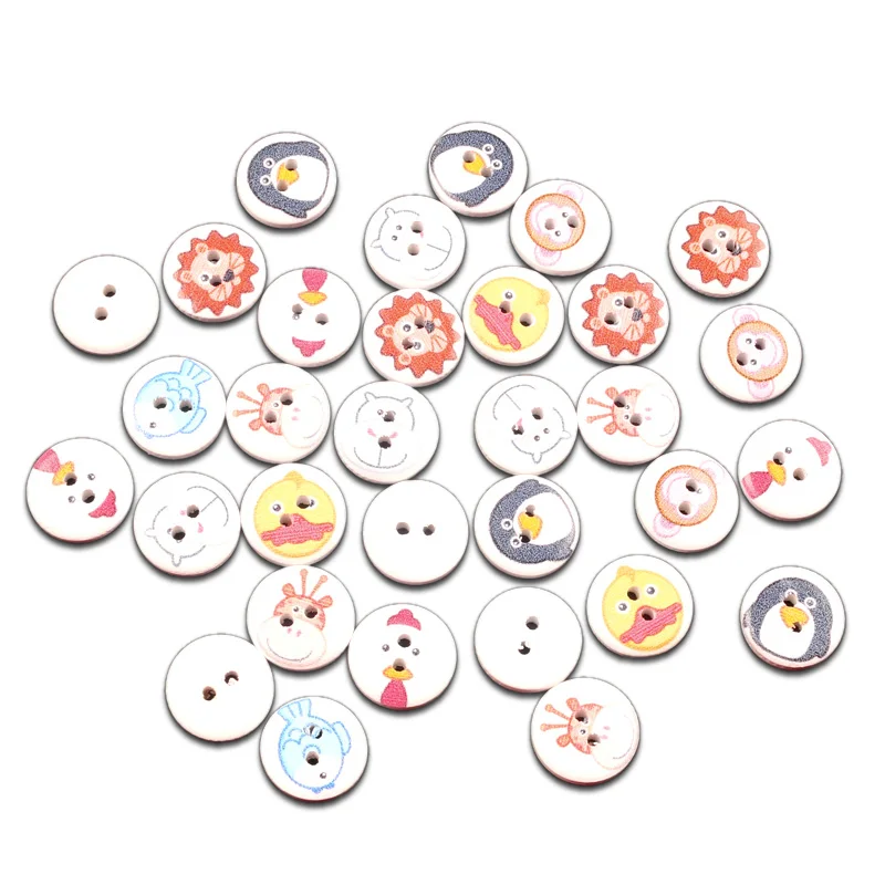100 шт. круглые деревянные пуговицы в виде животных 15 мм|wooden buttons|buttons for clothesbuttons buttons