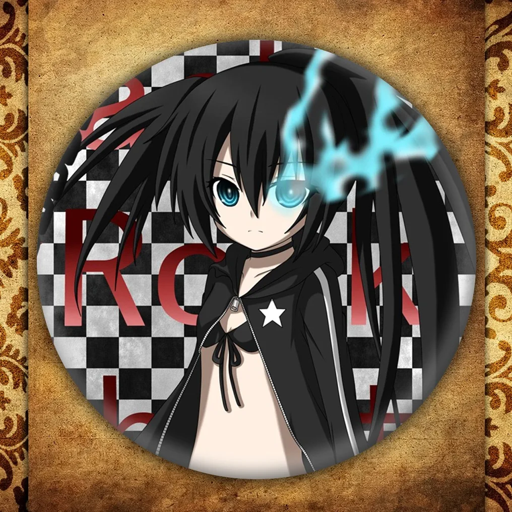 Короткая футболка с героями из японского аниме BLACK ROCK SHOOTER бейдж дисплеем модные