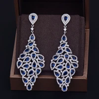 godki brand new luxury fashion luxury pear cut cubic zirconia anniversary dress party bridal earrings