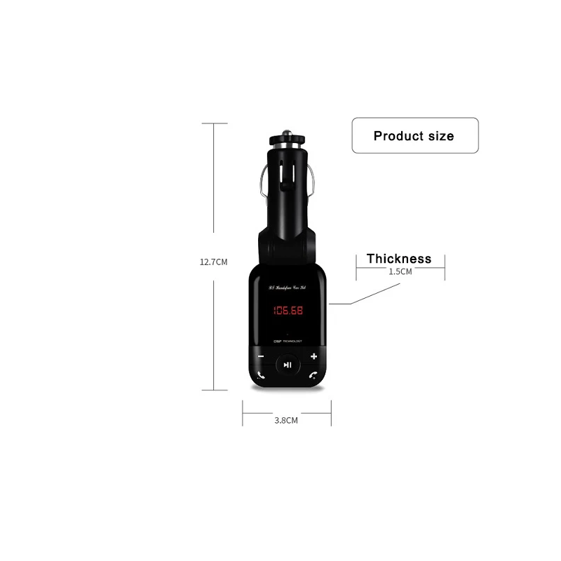 Новый 12В 24В автомобильный стерео комплект громкой связи bluetooth ЧМ передатчик U
