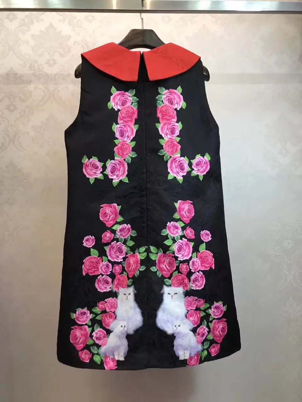 2017 летняя модная новинка бутик рукавов трехмерный цветок ногтей блестки кошка