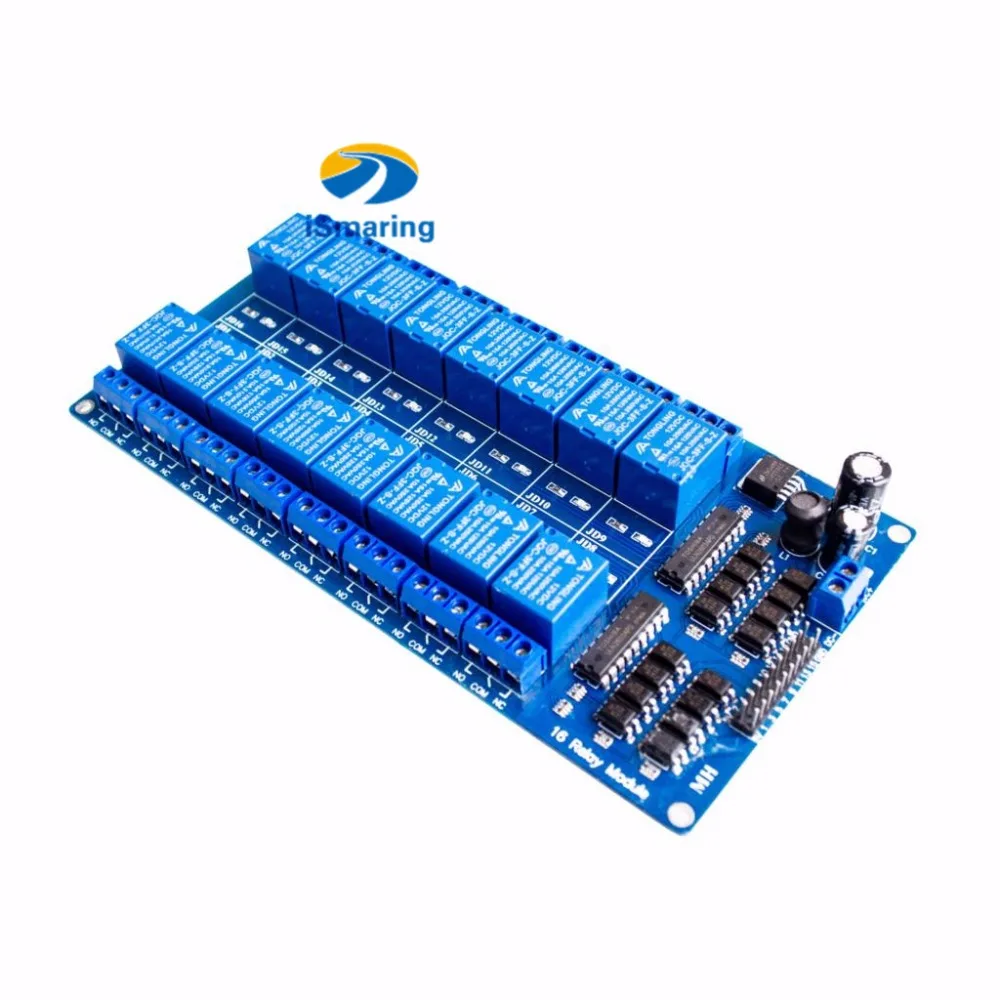 Официальный iSmaring 5 В/12 В 16-канальный релейный модуль щит для Arduino ARM PIC AVR DSP
