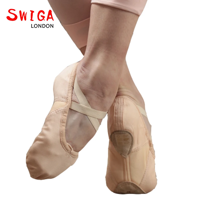 SWIGA cotton vamp with arch elastic ballet dancing soft shoes for women