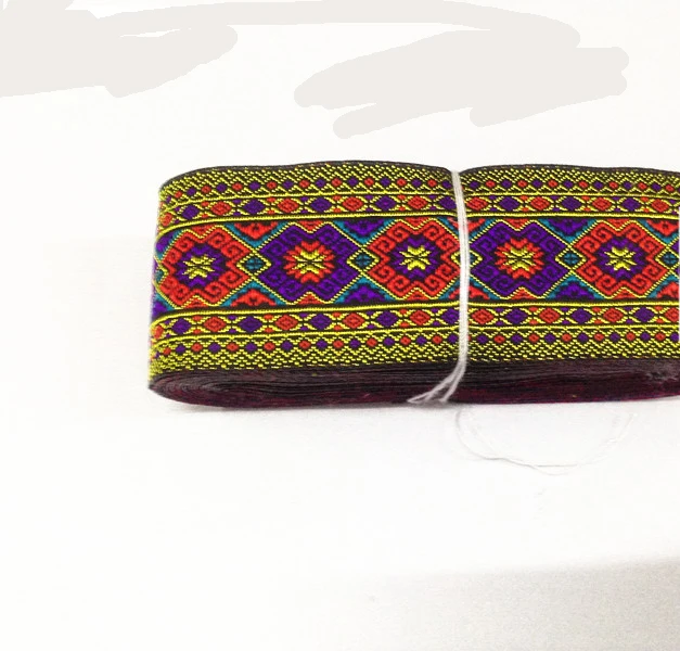 Тканая жаккардовая ретро-лента с алмазным узором 2 дюйма 50 мм x 7 м | Дом и сад