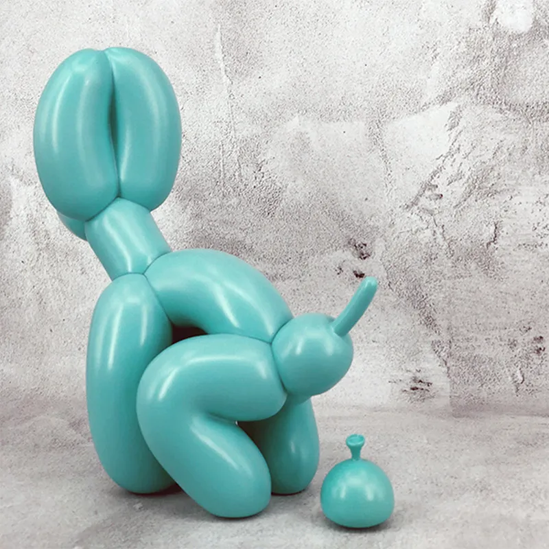 Абстрактная статуя собаки Poo Dog Художественная Скульптура Статуэтки животных Смола ремесленника украшения дома аксессуары R392