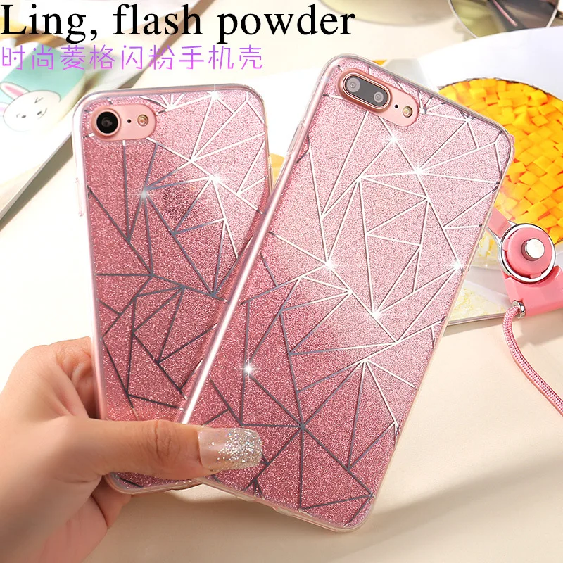 FLIVIMO модные блестящие Bling чехол для телефона iPhone X Геометрические линии Жесткий PC